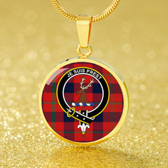 Fraser Isabella Modern Tartan Crest Circle Necklace
