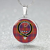 Fraser Isabella Weathered Tartan Crest Circle Necklace