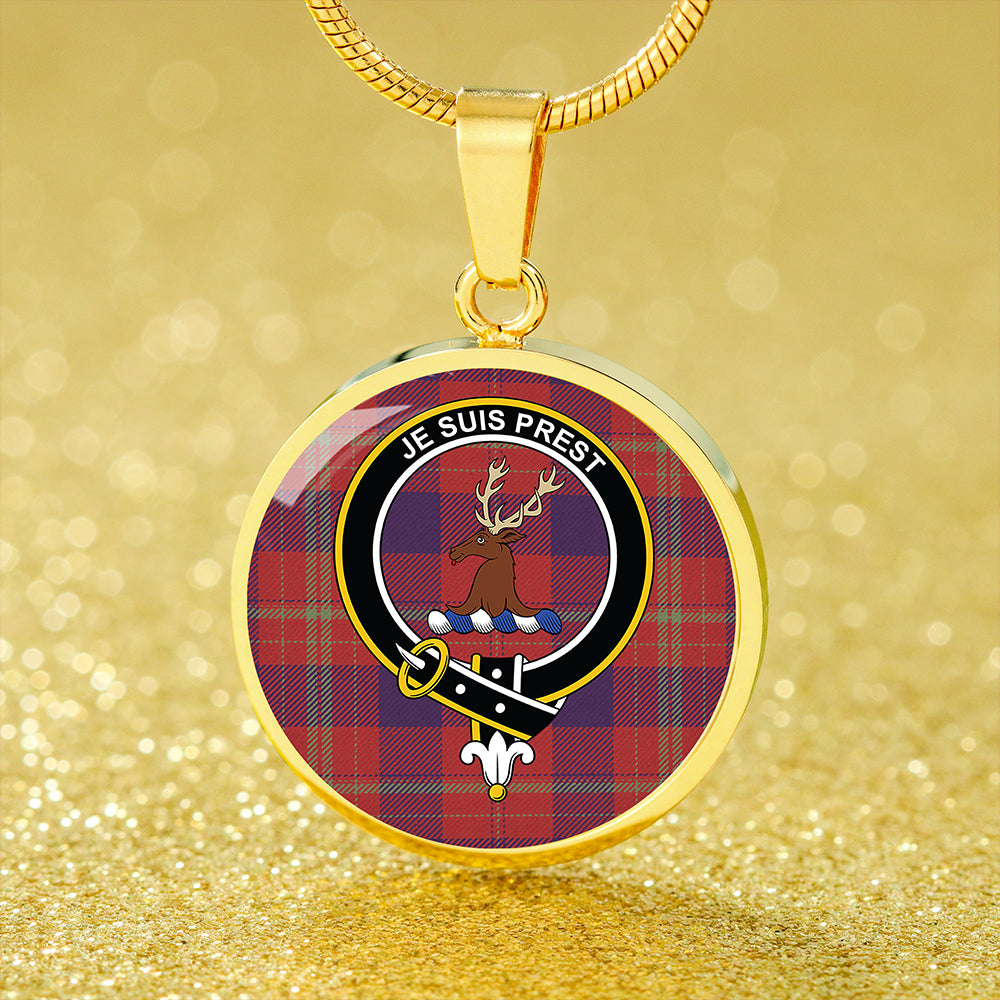 Fraser Isabella Weathered Tartan Crest Circle Necklace