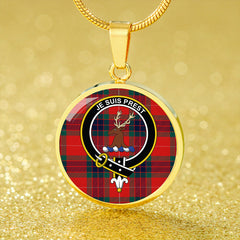 Fraser Modern Tartan Crest Circle Necklace