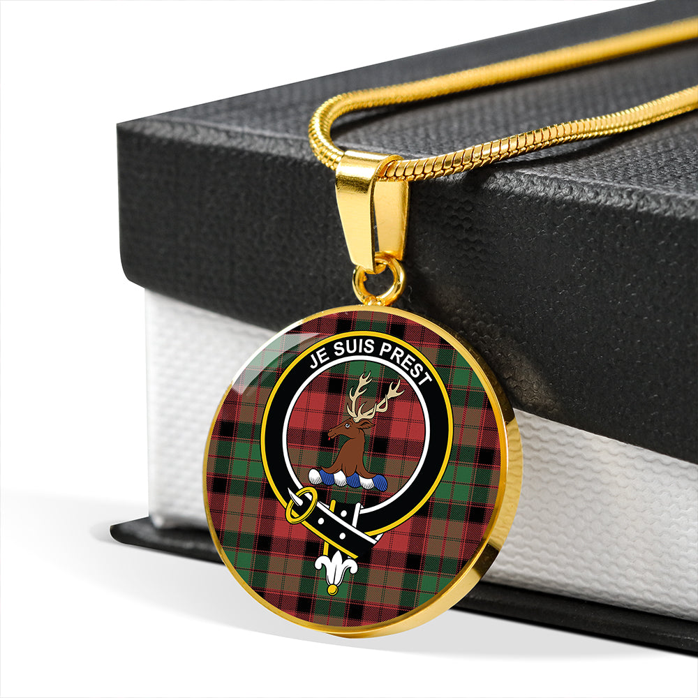 Fraser of Altyre Ancient Tartan Crest Circle Necklace