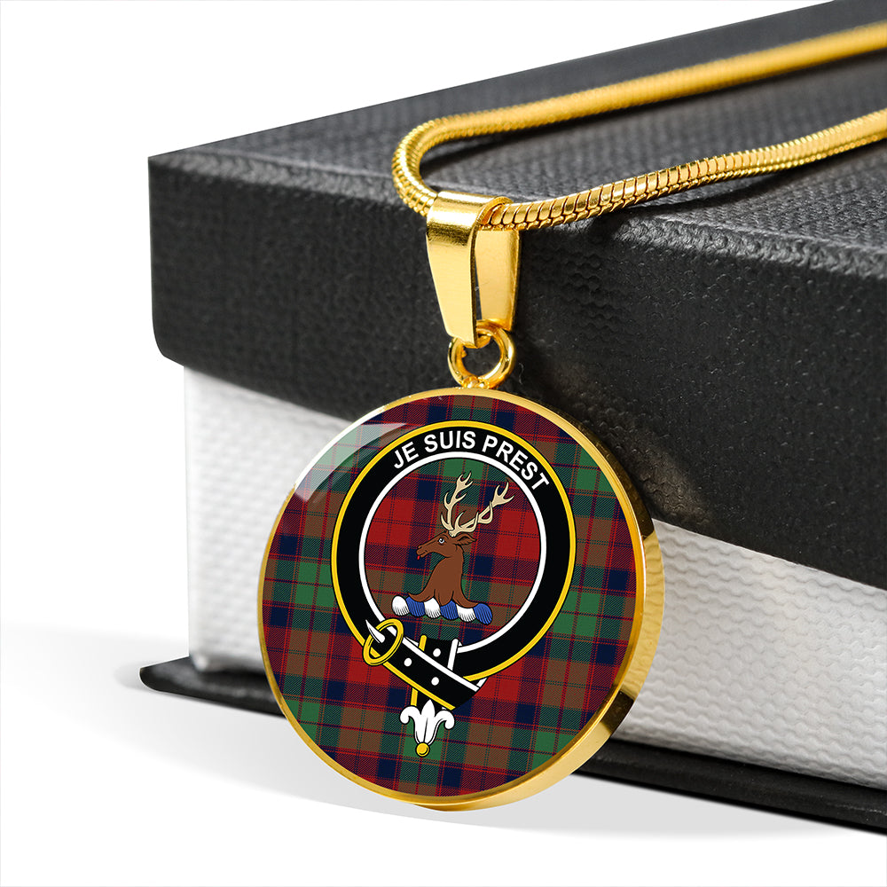 Fraser of Altyre Modern Tartan Crest Circle Necklace
