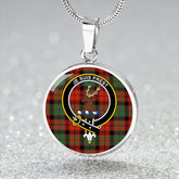 Fraser of Altyre Reconst Ancient Tartan Crest Circle Necklace
