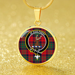 Fraser of Altyre Reconst Modern Tartan Crest Circle Necklace