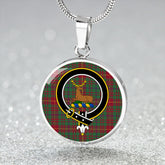 Fulton 1982 Modern Tartan Crest Circle Necklace