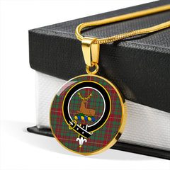 Fulton 1982 Modern Tartan Crest Circle Necklace
