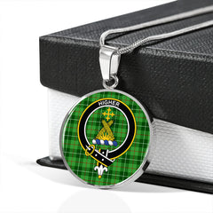 Galloway District Tartan Crest Circle Necklace
