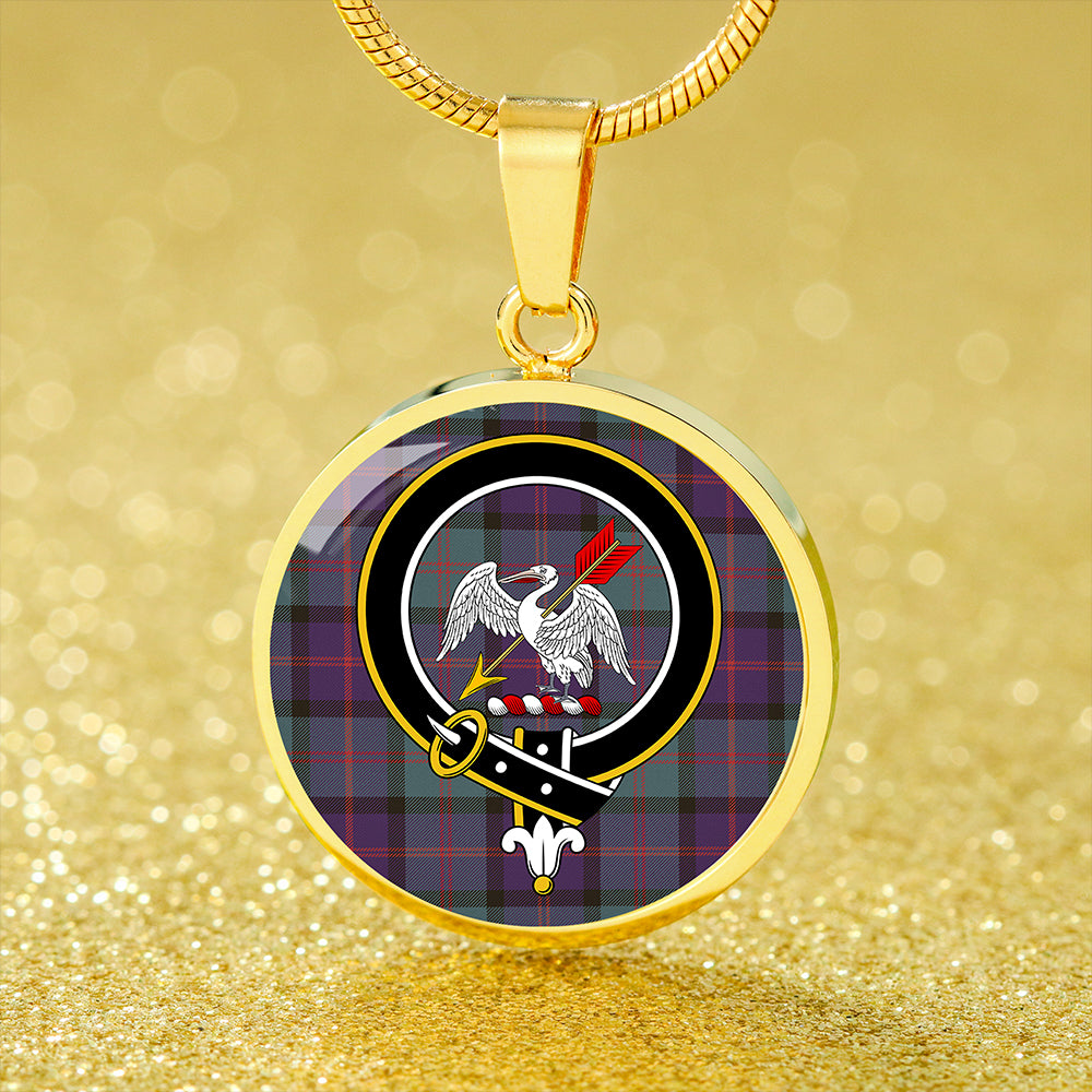 Gammell 1978 Weathered Tartan Crest Circle Necklace