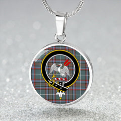 Gammell Dress Weathered Tartan Crest Circle Necklace
