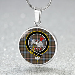 Gammell Weathered Tartan Crest Circle Necklace