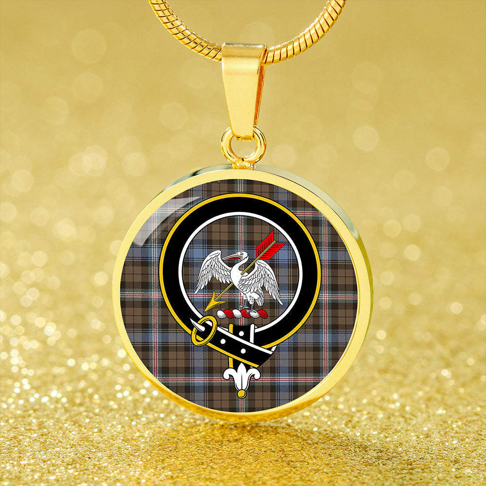 Gammell Weathered Tartan Crest Circle Necklace