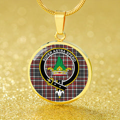 Gayre Bodyguard Weathered Tartan Crest Circle Necklace