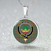 Gayre Dress Modern Tartan Crest Circle Necklace