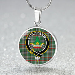 Gayre Dress Modern Tartan Crest Circle Necklace