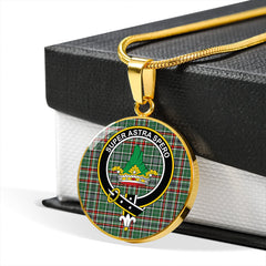 Gayre Dress Modern Tartan Crest Circle Necklace
