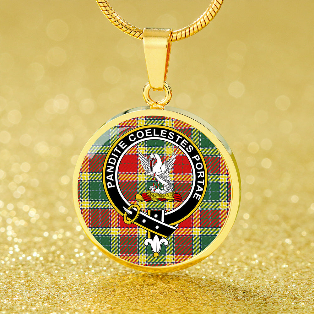Gibson (Gibbs) Modern Tartan Crest Circle Necklace