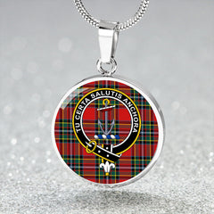 Gillespie Modern Tartan Crest Circle Necklace