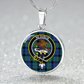 Graham of Menteith Modern Tartan Crest Circle Necklace