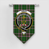 Gray Tartan Crest Gonfalon