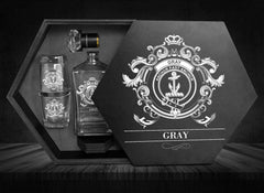 Gray Tartan Clan Decanter Set