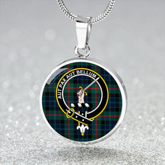 Gunn Modern Tartan Crest Circle Necklace