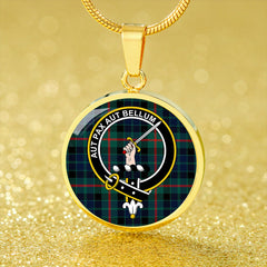 Gunn Modern Tartan Crest Circle Necklace