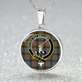 Gunn Weathered Tartan Crest Circle Necklace