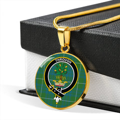 Hamilton Hunting Ancient Tartan Crest Circle Necklace