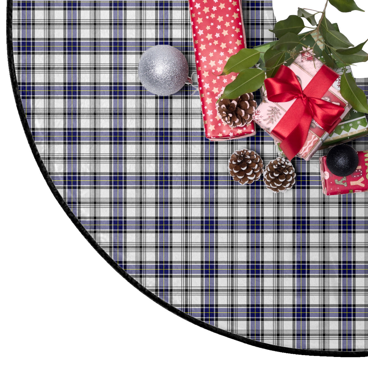 Hannay Modern Tartan Plaid Christmas Tree Skirt