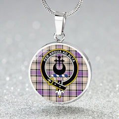 Hannay (Haney) (Hanna of Sorbie) Ancient Tartan Crest Circle Necklace