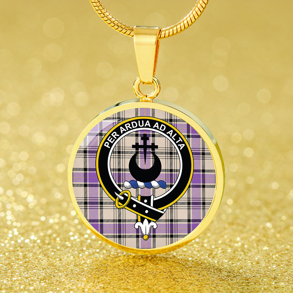 Hannay (Haney) (Hanna of Sorbie) Ancient Tartan Crest Circle Necklace