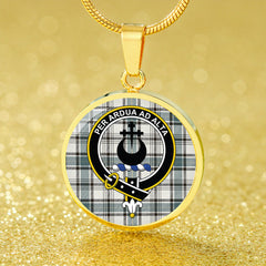 Hannay (Haney) (Hanna of Sorbie) Weathered Tartan Crest Circle Necklace