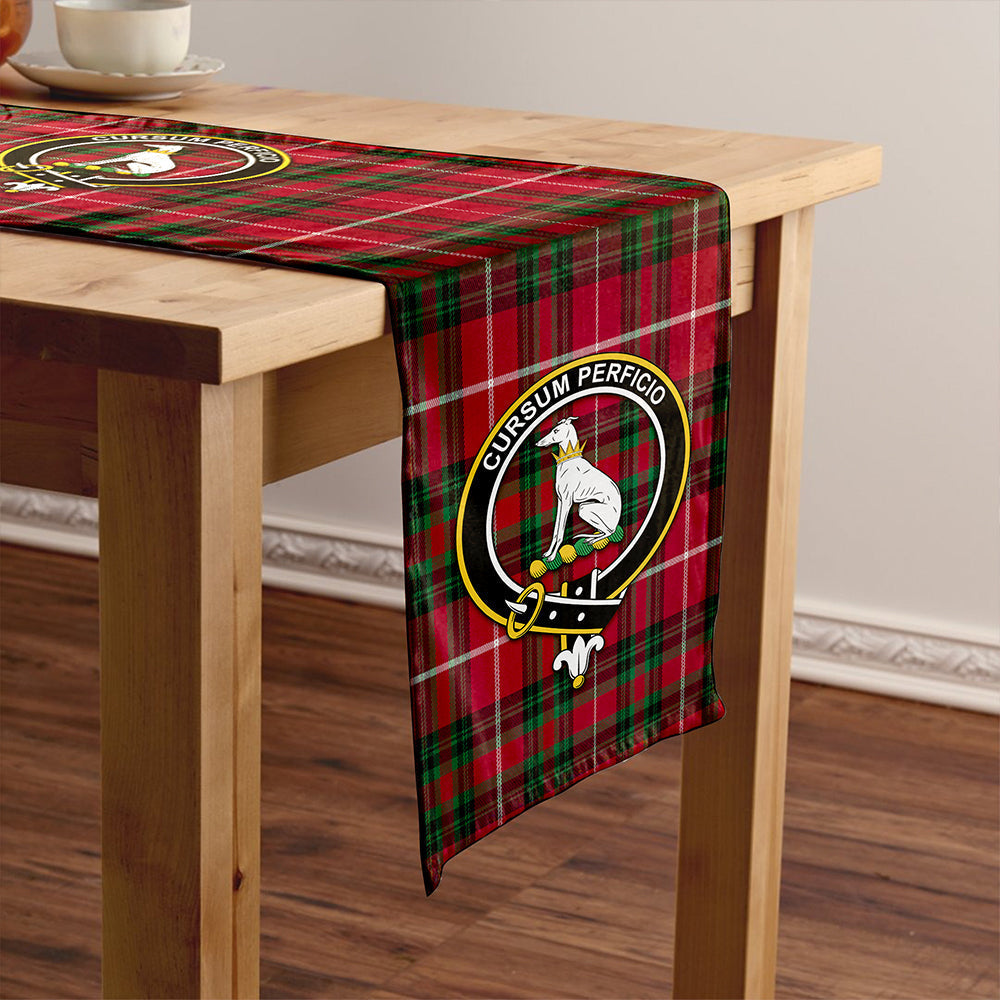 Hunter of Bute (Hunter Maroon) Modern Tartan Crest Table Runner