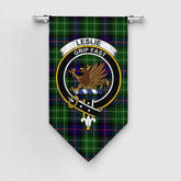 Leslie Hunting Ancient Tartan Crest Gonfalon