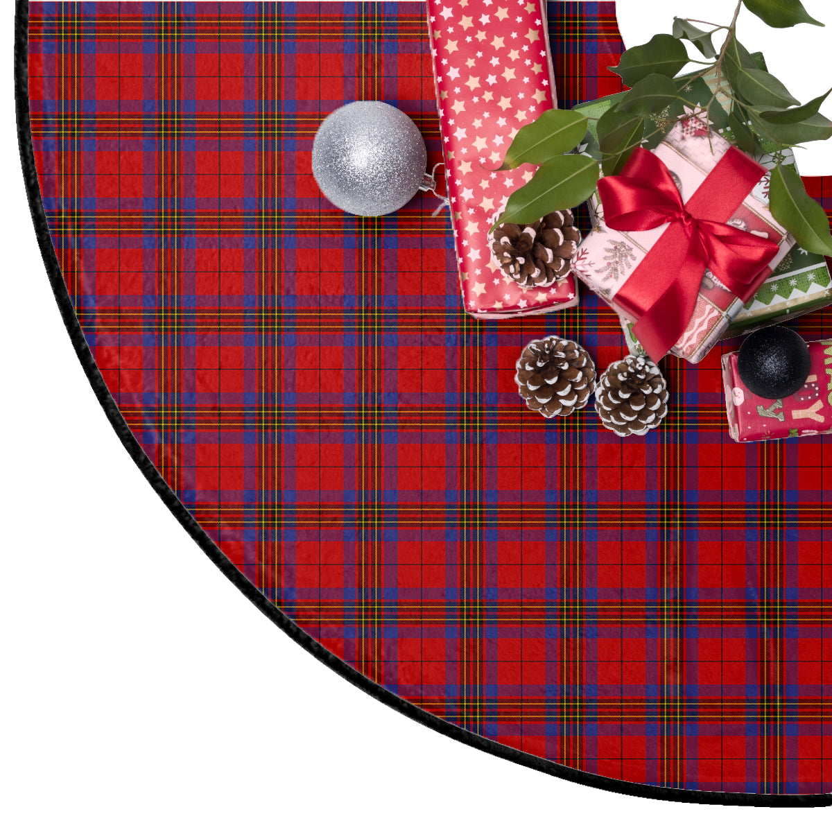 Leslie Modern Tartan Plaid Christmas Tree Skirt