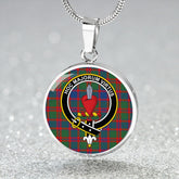 Logan #5 Modern Tartan Crest Circle Necklace