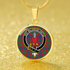 Logan #5 Modern Tartan Crest Circle Necklace