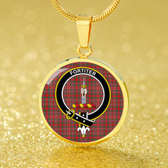 MacAlister Modern Tartan Crest Circle Necklace