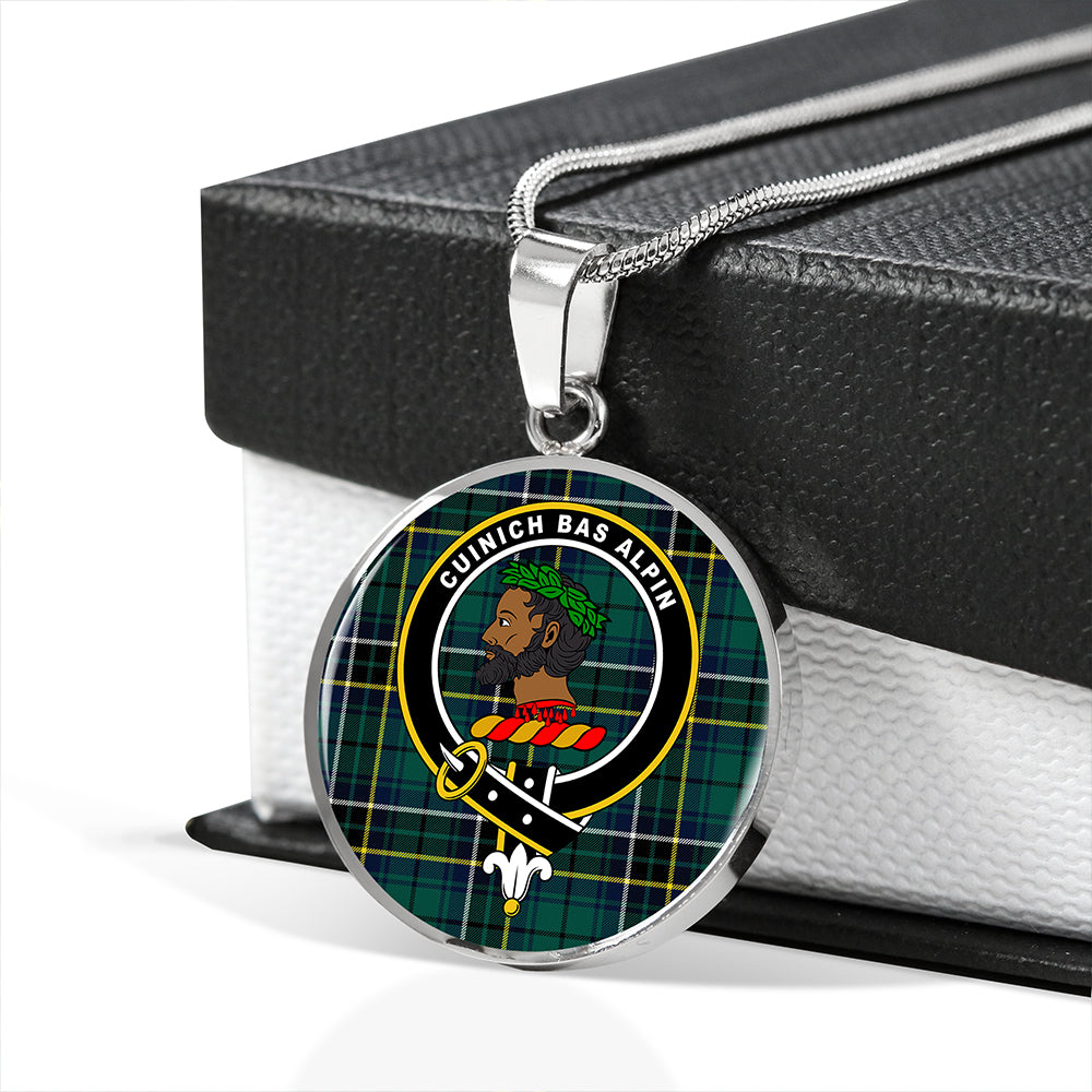 MacAlpine Modern Tartan Crest Circle Necklace