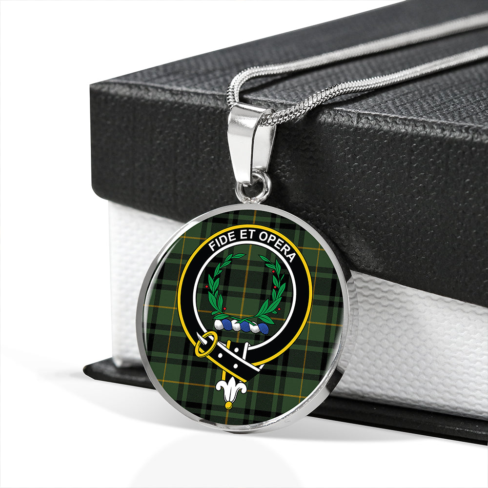 MacArthur Modern Tartan Crest Circle Necklace