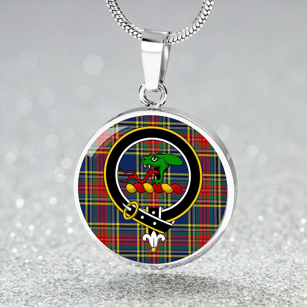MacBeth Modern Tartan Crest Circle Necklace