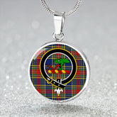 MacBeth Modern Tartan Crest Circle Necklace