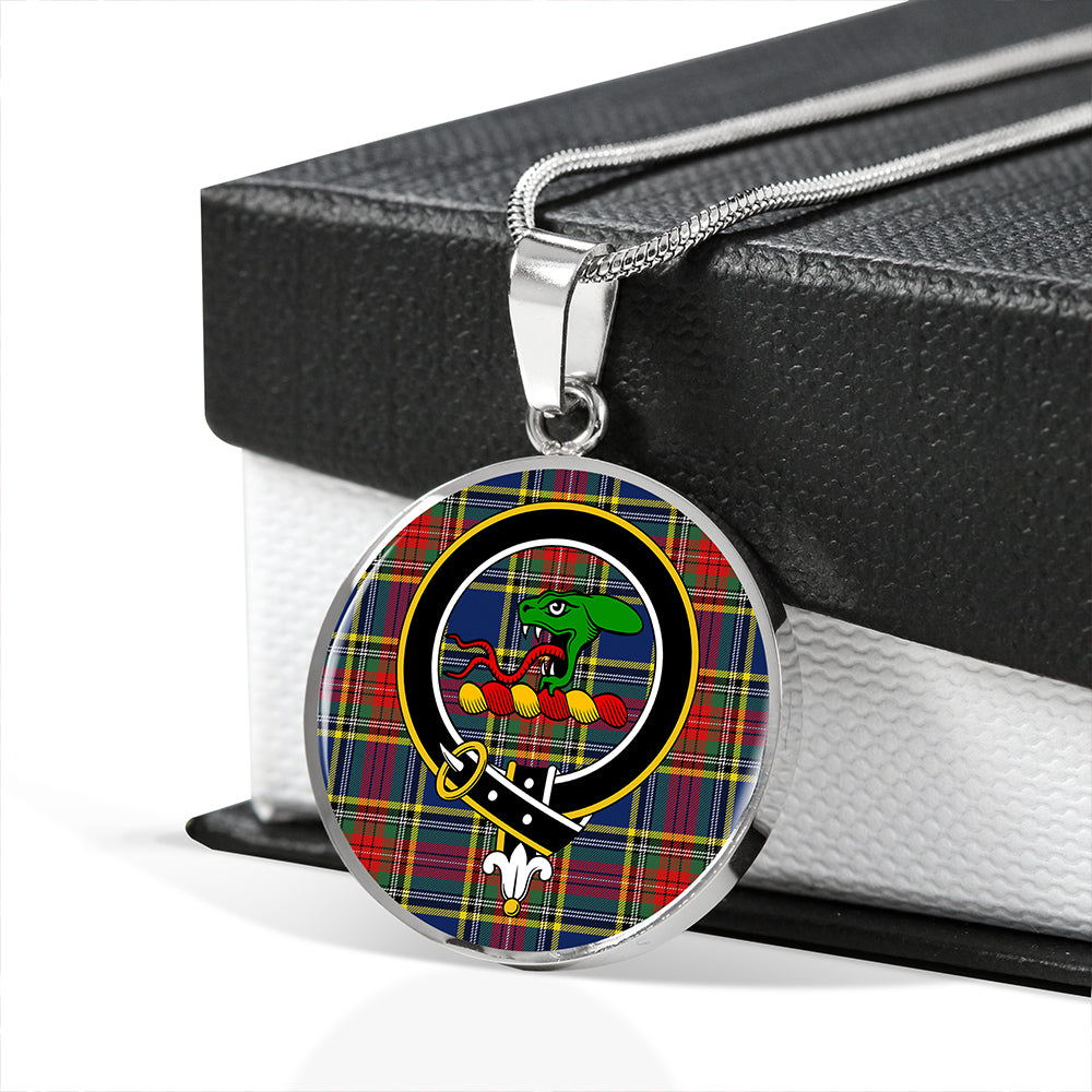 MacBeth Modern Tartan Crest Circle Necklace