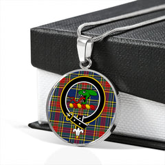 MacBeth Modern Tartan Crest Circle Necklace