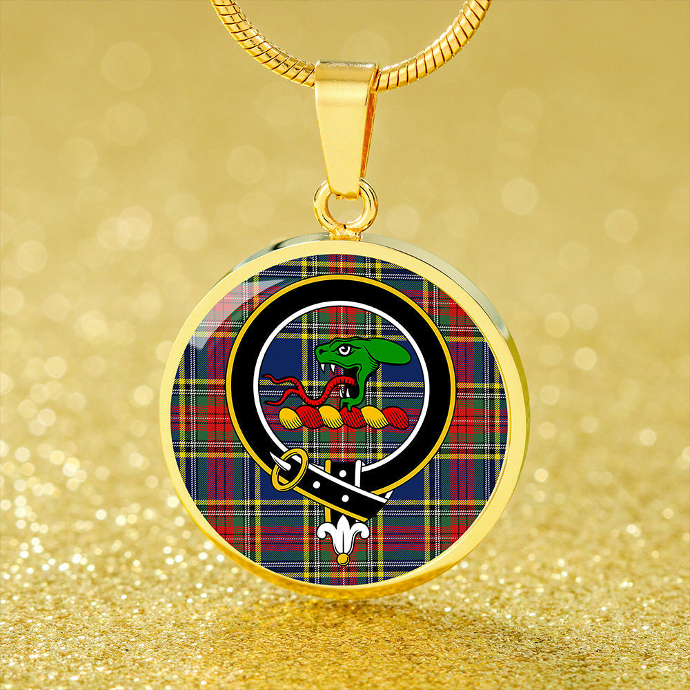 MacBeth Modern Tartan Crest Circle Necklace