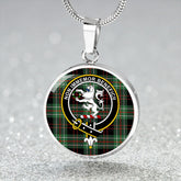 MacDiarmid Modern Tartan Crest Circle Necklace