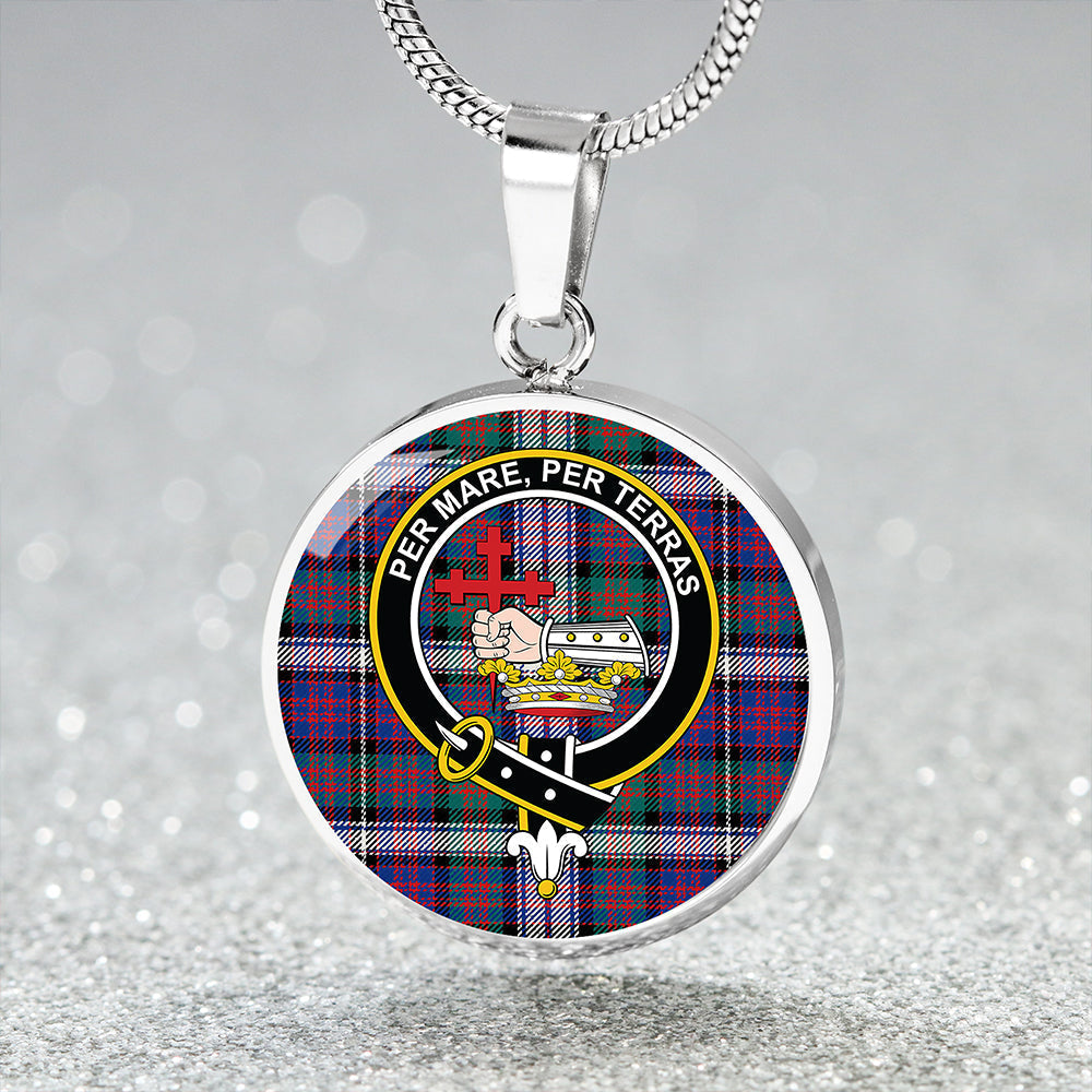 MacDonald Dress Dance (Donald Dress Dance) Tartan Crest Circle Necklace