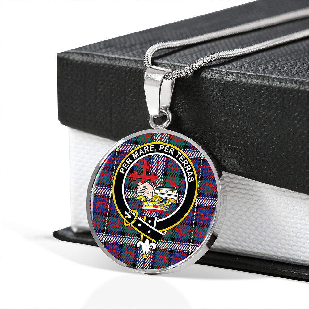 MacDonald Dress Dance (Donald Dress Dance) Tartan Crest Circle Necklace