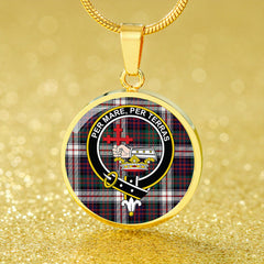 MacDonald Dress Modern Tartan Crest Circle Necklace