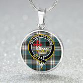 MacDonald Dress Muted Blue Special (Donald Dress Muted Blue Special) Ancient Tartan Crest Circle Necklace